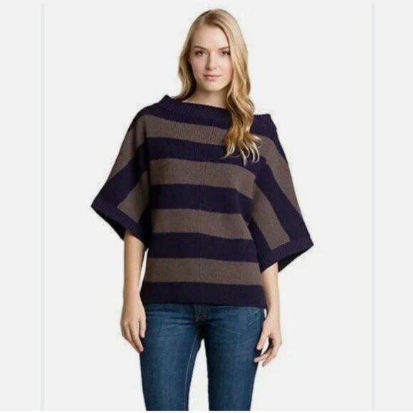 Tory Burch Striped 100% Wool Sweater - Picture 1 of 12